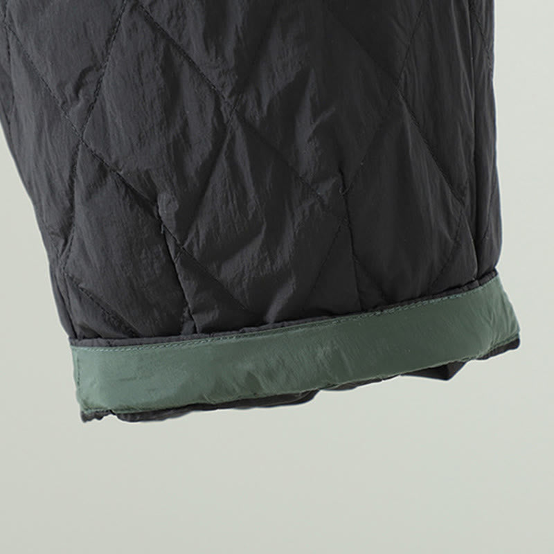 Pantalon pour femme en coton épais à motif losanges et fleurs roses Buddha Stones, avec poches - image 15