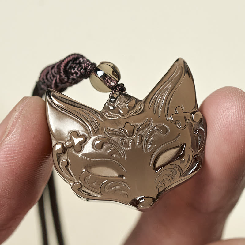 Collier pendentif de protection en obsidienne argentée, orné d'un renard en relief de Buddha Stones et de pierres de glace. - image 12