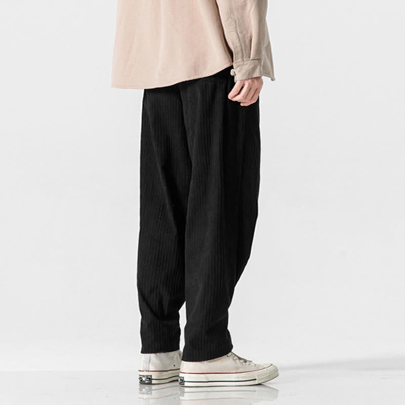 Pantalon droit en coton uni, coupe boutonnée, poches, motif Buddha Stones, automne-hiver - image 26