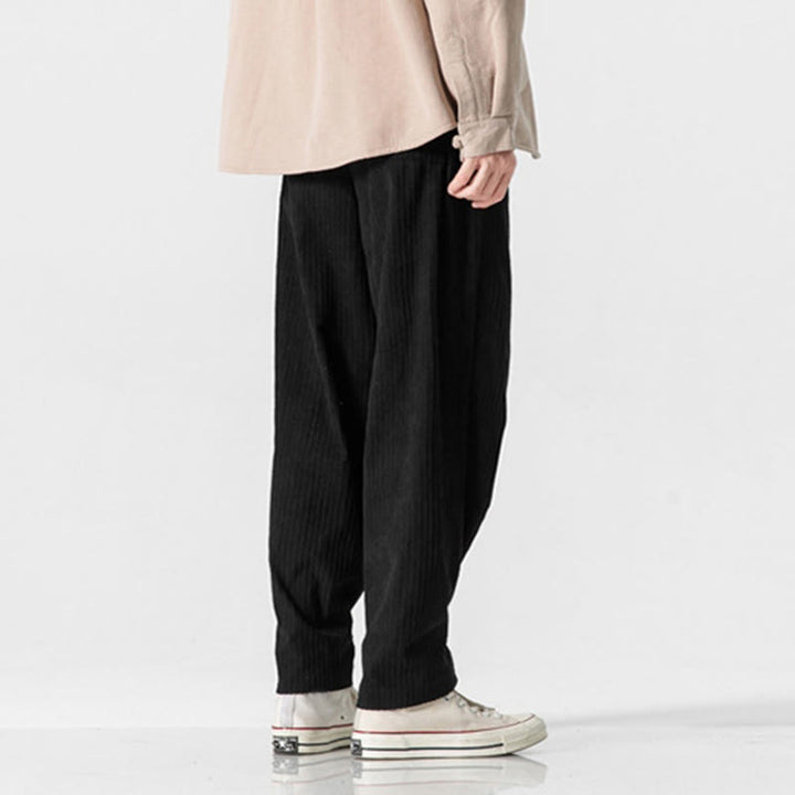 Pantalon droit en coton uni, coupe boutonnée, poches, motif Buddha Stones, automne-hiver - image 26