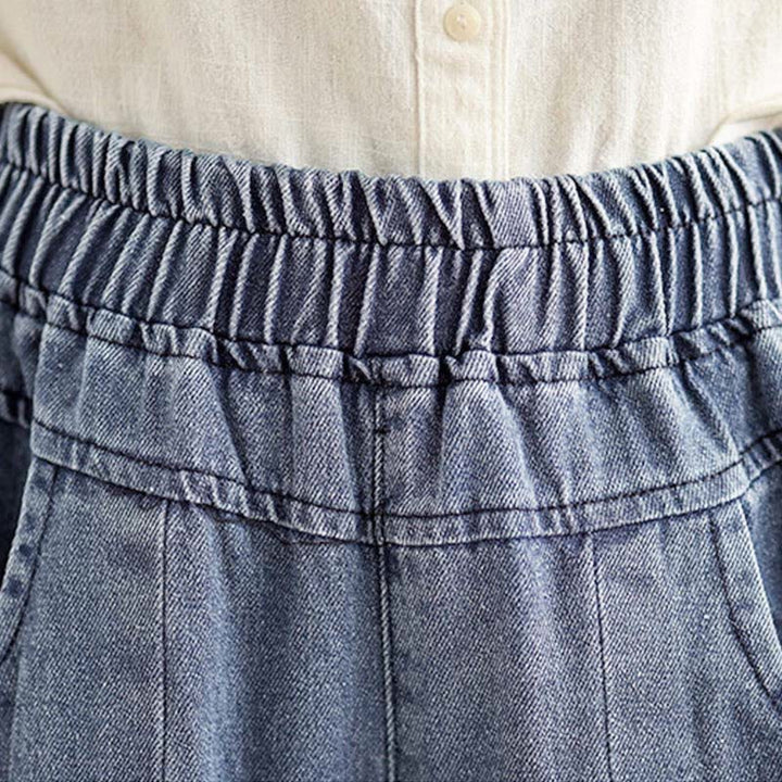 Pantalon large taille haute pour femme avec poches, style vintage effet vieilli, motif Buddha Stones Fall - image 6