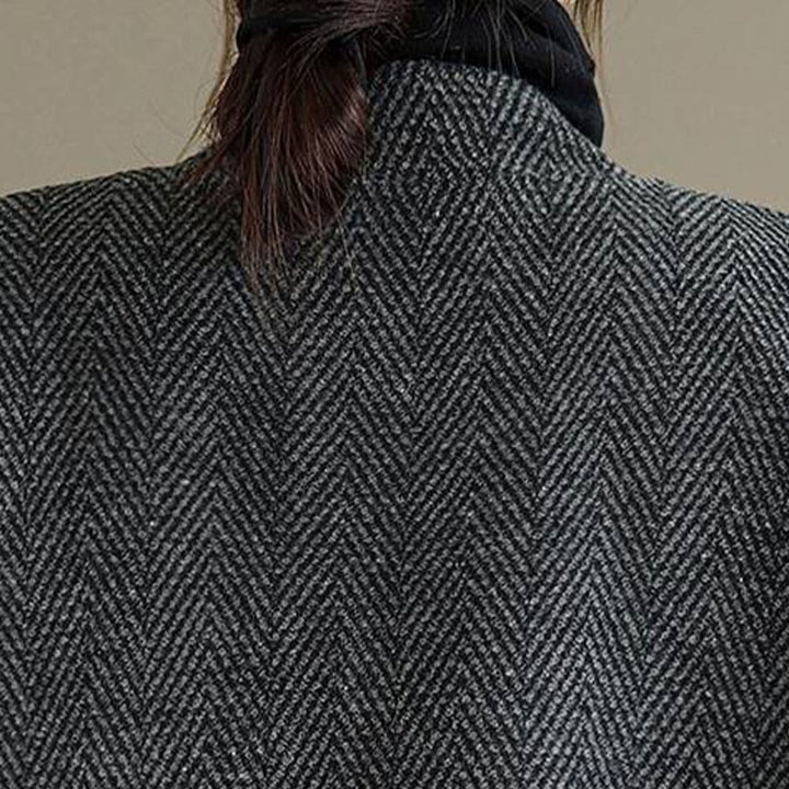 Manteau femme à rayures, col en V, manches longues, en coton, avec poches , Buddha Stones - image 6