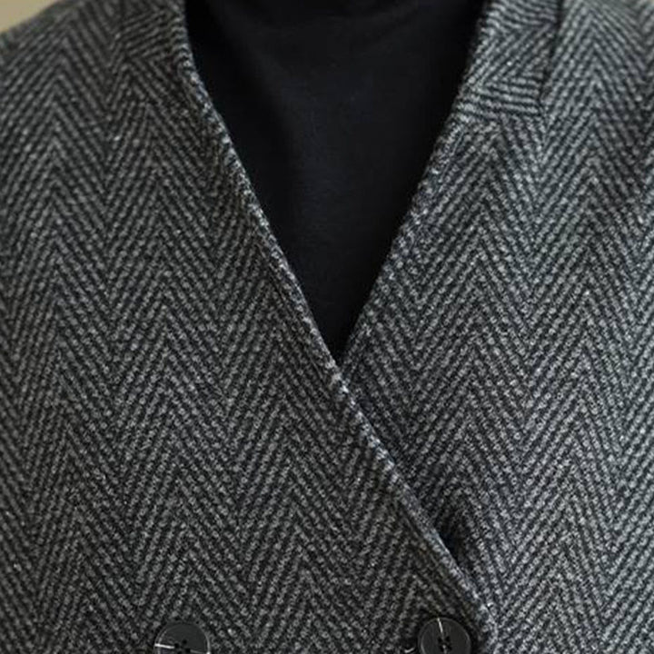 Manteau femme à rayures, col en V, manches longues, en coton, avec poches , Buddha Stones - image 5