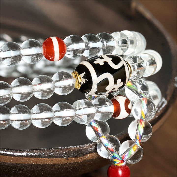 Buddha Stones 108 perles Liuli cristal Dzi perle Agate bénédictions gland Mala - image 5