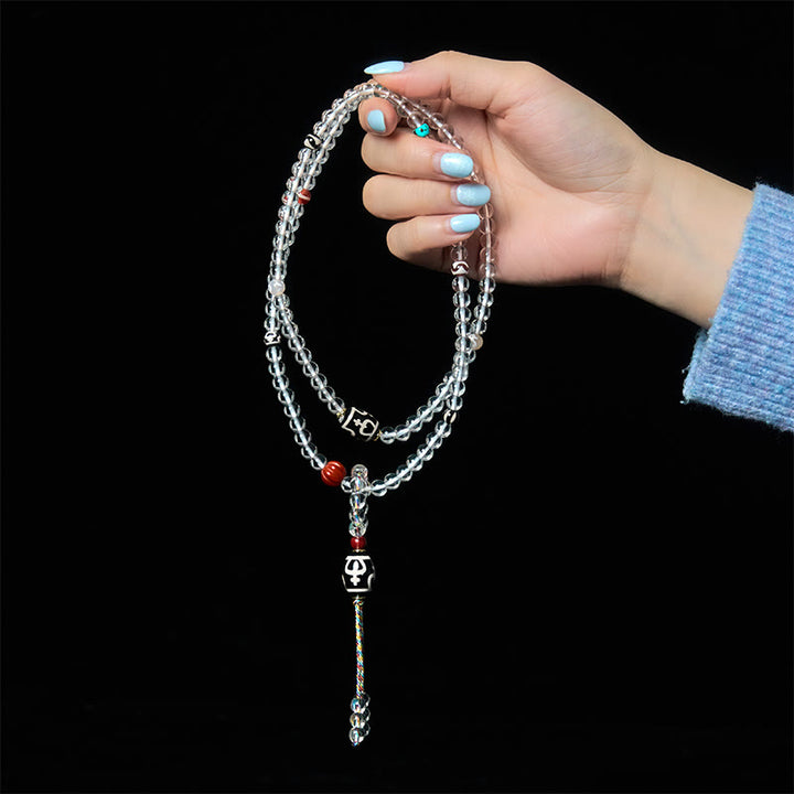 Buddha Stones 108 perles Liuli cristal Dzi perle Agate bénédictions gland Mala - image 7