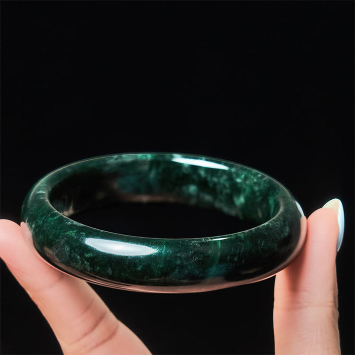 Bracelet jonc de protection en jade noir et vert Nanyang Buddha Stones - image 3