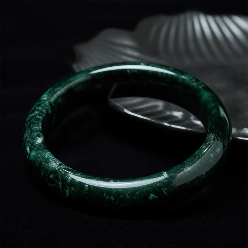 Bracelet jonc de protection en jade noir et vert Nanyang Buddha Stones - image 2