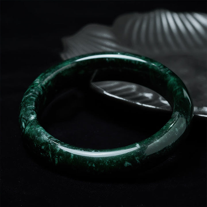 Bracelet jonc de protection en jade noir et vert Nanyang Buddha Stones - image 2