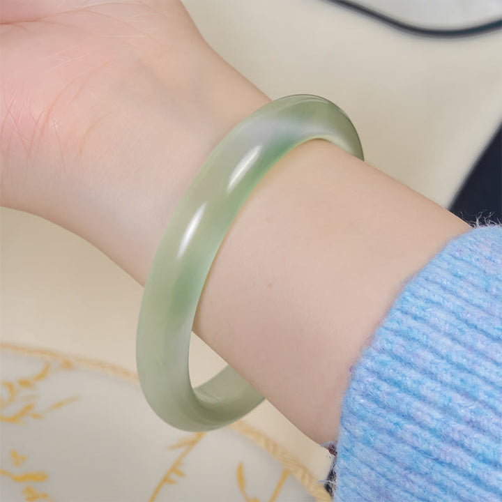 Bracelet jonc fin de soutien à la paix en chrysobéryl œil de chat et Buddha Stones - image 4