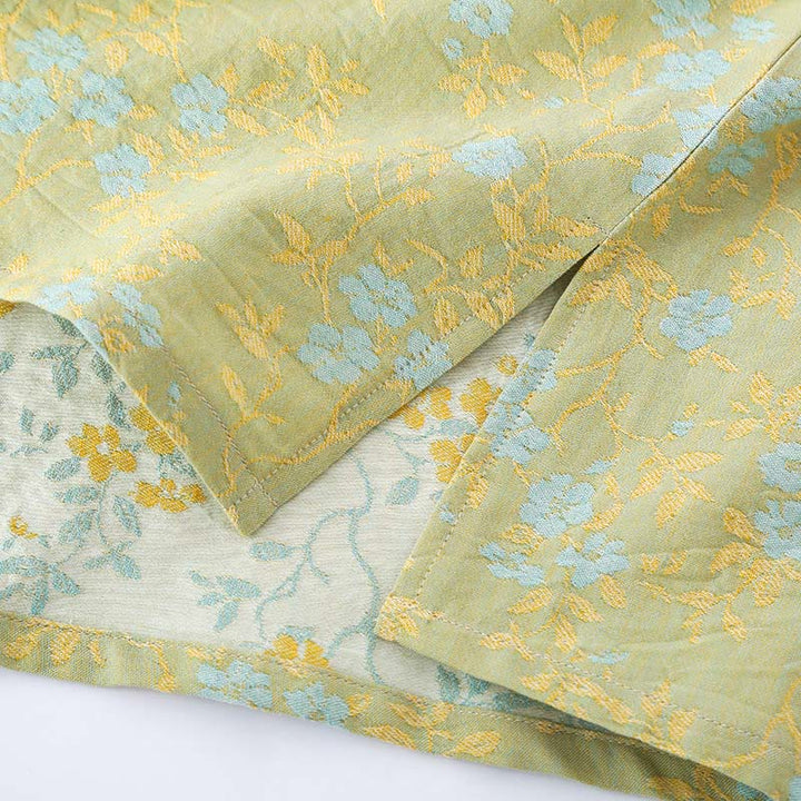 Ensemble pyjama en coton 2 pièces avec poches, motif floral coloré à manches longues et col en V, Buddha Stones. - image 3