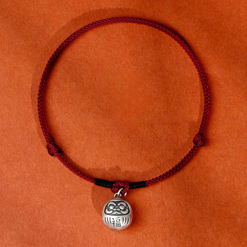 Pendentif en argent avec Buddha Stones , symbole de chance et de fortune, cordon rouge, collier ajustable pour chats et petits chiens - Corde rouge foncé - Personnage Fu - 50-65 cm - image 7