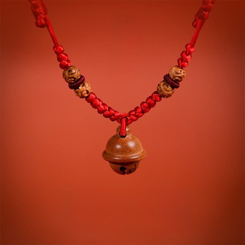 Buddha Stones, corde rouge, perle en bois de pêcher, clochette, résistance réglable, collier pour chats et petits chiens - image 4