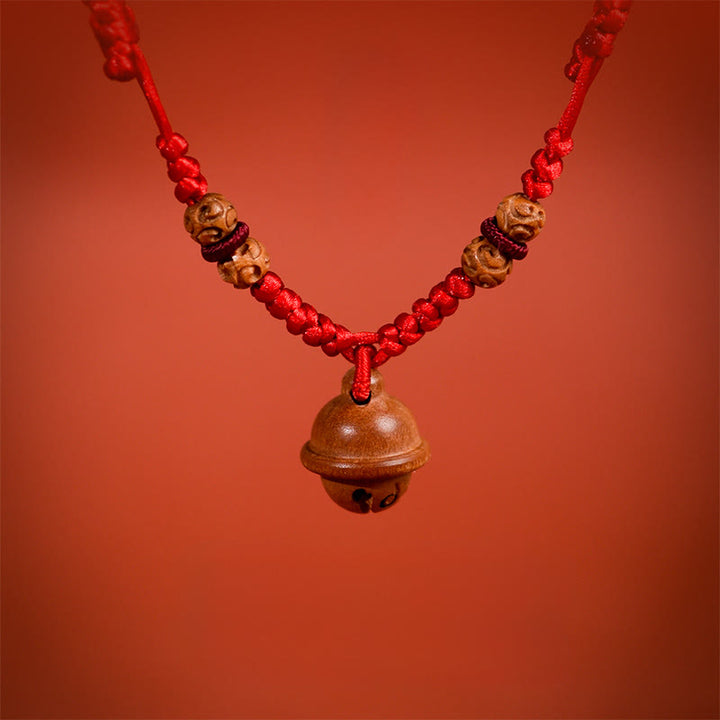 Buddha Stones, corde rouge, perle en bois de pêcher, clochette, résistance réglable, collier pour chats et petits chiens - image 4