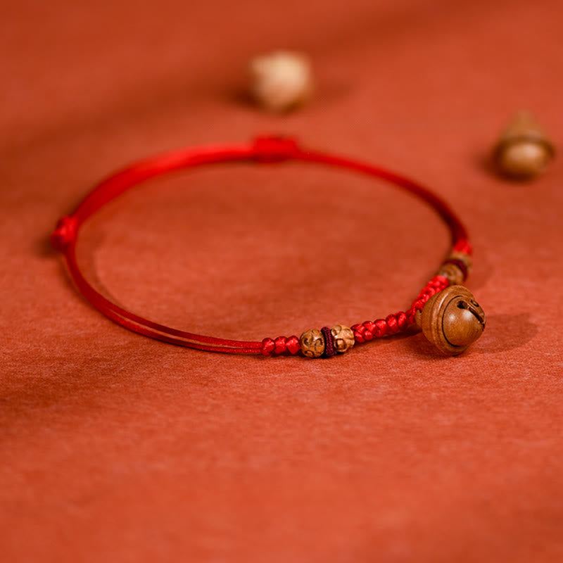 Buddha Stones, corde rouge, perle en bois de pêcher, clochette, résistance réglable, collier pour chats et petits chiens - image 3