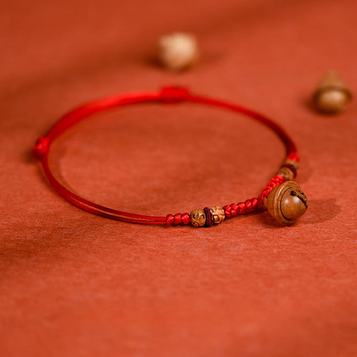 Buddha Stones, corde rouge, perle en bois de pêcher, clochette, résistance réglable, collier pour chats et petits chiens - image 3