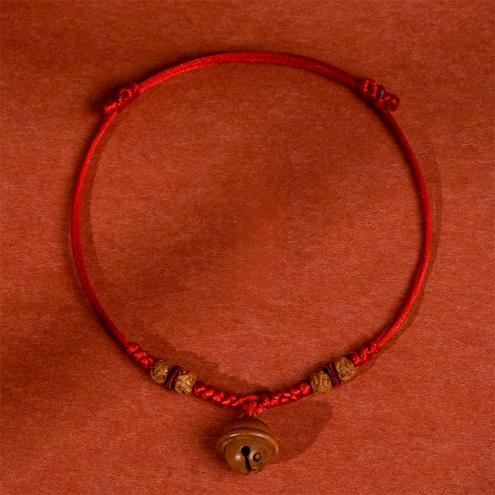 Buddha Stones, corde rouge, perle en bois de pêcher, clochette, résistance réglable, collier pour chats et petits chiens - image 1