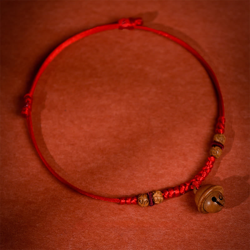 Buddha Stones, corde rouge, perle en bois de pêcher, clochette, résistance réglable, collier pour chats et petits chiens - image 2