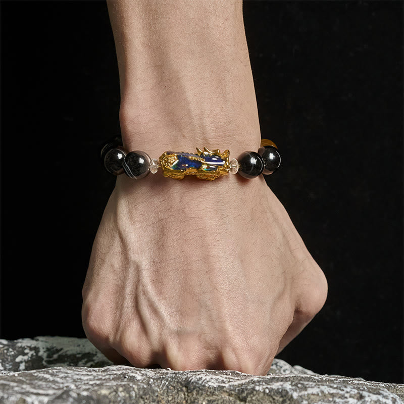 Bracelet Pi Xiu positif en Buddha Stones de sardonyx aux cinq éléments et aux couleurs changeantes - image 4