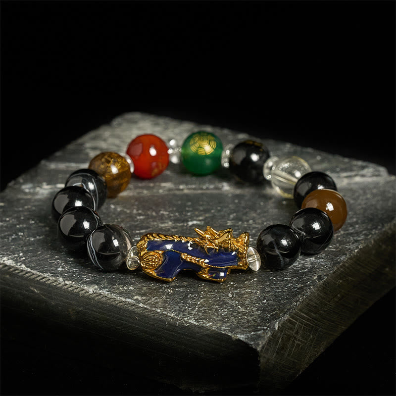 Bracelet Pi Xiu positif en Buddha Stones de sardonyx aux cinq éléments et aux couleurs changeantes - image 2