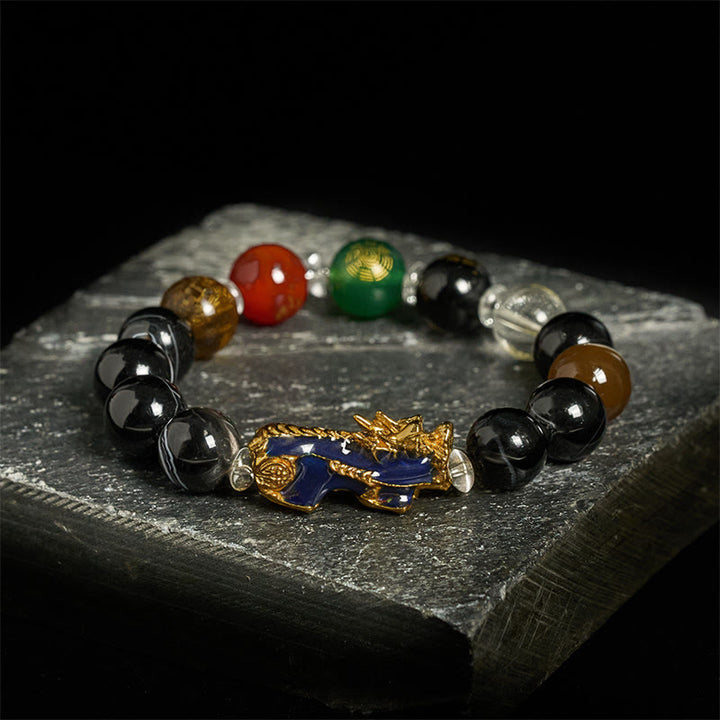 Bracelet Pi Xiu positif en Buddha Stones de sardonyx aux cinq éléments et aux couleurs changeantes - image 2