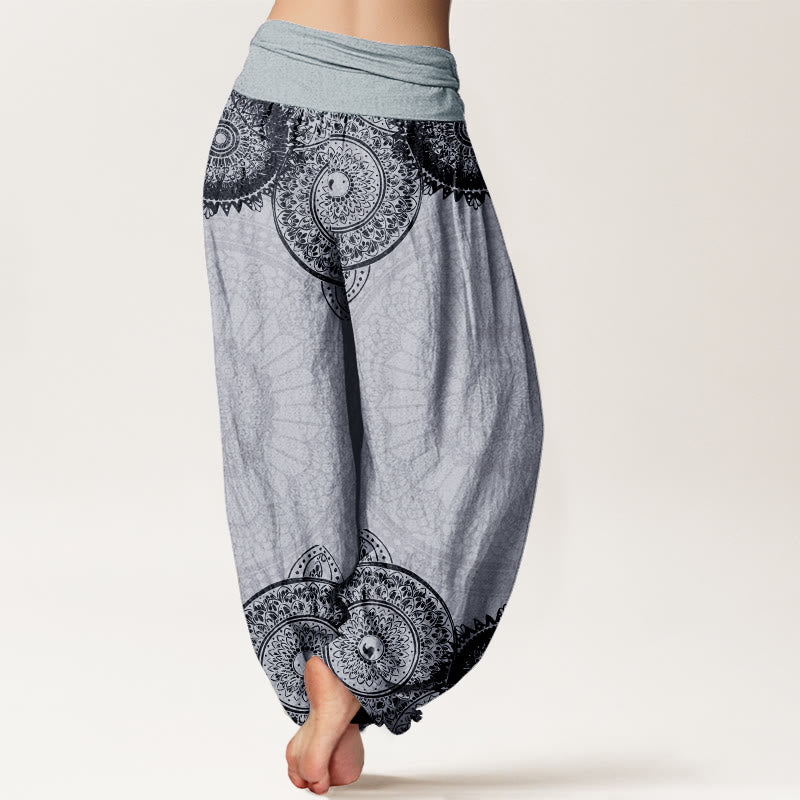 Pantalon sarouel à taille élastique pour femme, motif mandala circulaire en pur coton, Buddha Stones - image 10