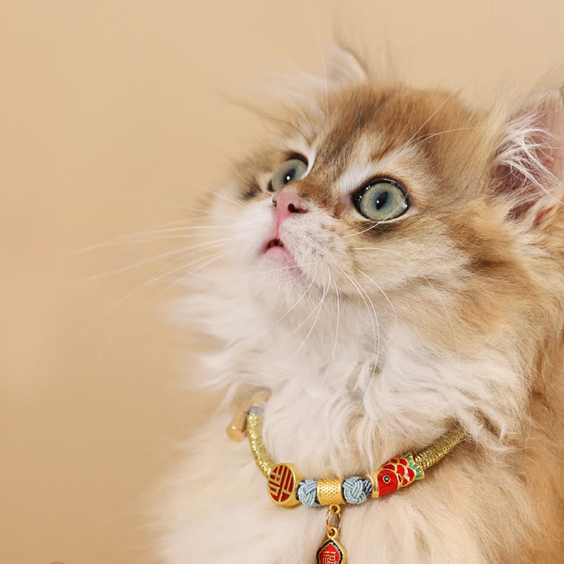 Pendentif en métal avec Buddha Stones, cordon rouge, symbole de paix, de joie, de bénédiction et de protection, ajustable pour chats et petits chiens. Collier pour animaux de compagnie - image 13