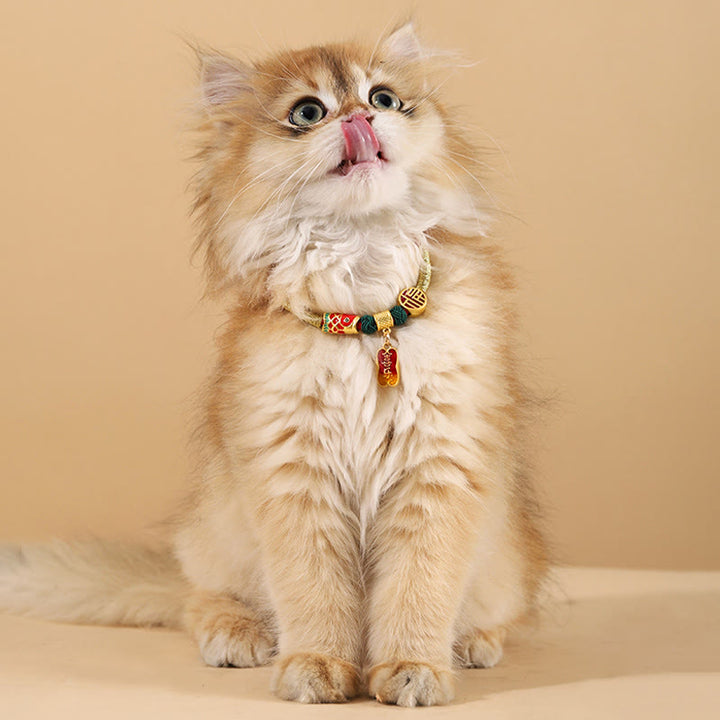 Pendentif en métal avec Buddha Stones, cordon rouge, symbole de paix, de joie, de bénédiction et de protection, ajustable pour chats et petits chiens. Collier pour animaux de compagnie - image 8