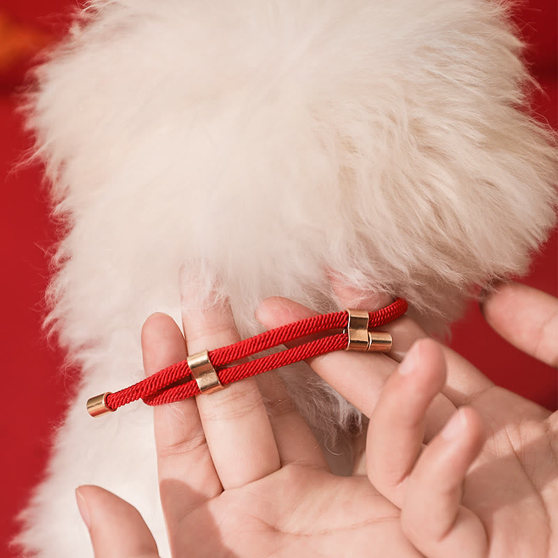 Pendentif en métal avec Buddha Stones, cordon rouge, symbole de paix, de joie, de bénédiction et de protection, ajustable pour chats et petits chiens. Collier pour animaux de compagnie - image 10