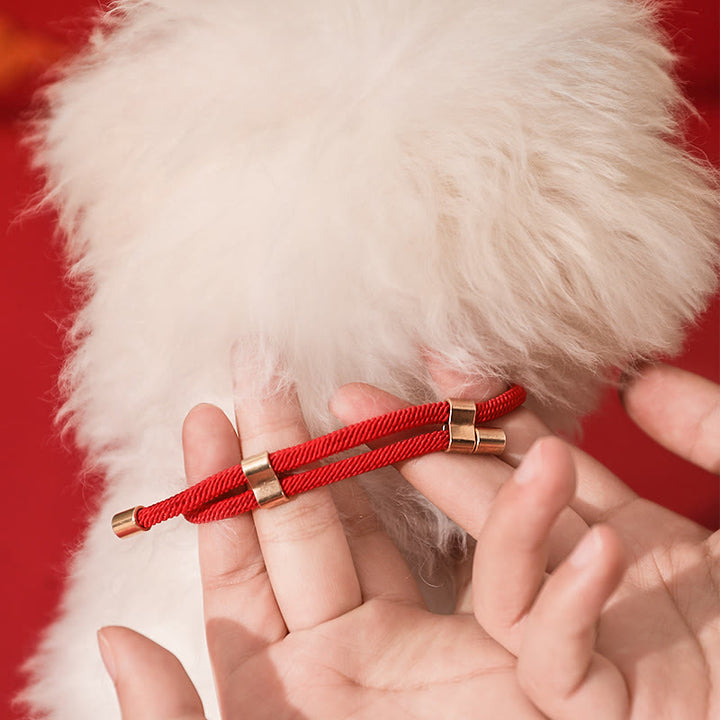 Pendentif en métal avec Buddha Stones, cordon rouge, symbole de paix, de joie, de bénédiction et de protection, ajustable pour chats et petits chiens. Collier pour animaux de compagnie - image 10