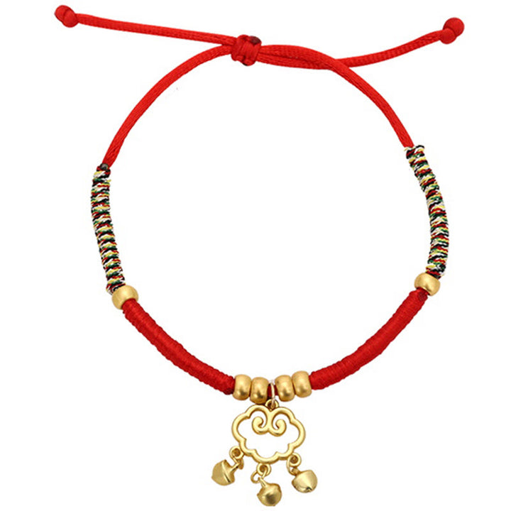 Buddha Stones, métal, Ruyi, cadenas de longévité, cordon rouge, porte-bonheur, collier ajustable pour chats et petits chiens - image 8