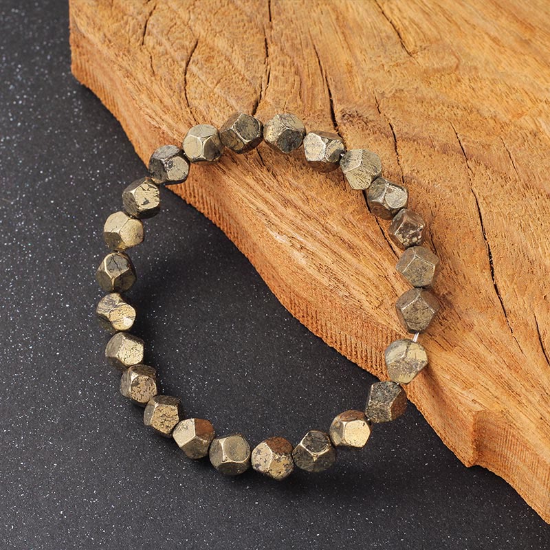 Bracelet de protection et de confiance en perles irrégulières de pyrite et Buddha Stones - image 7