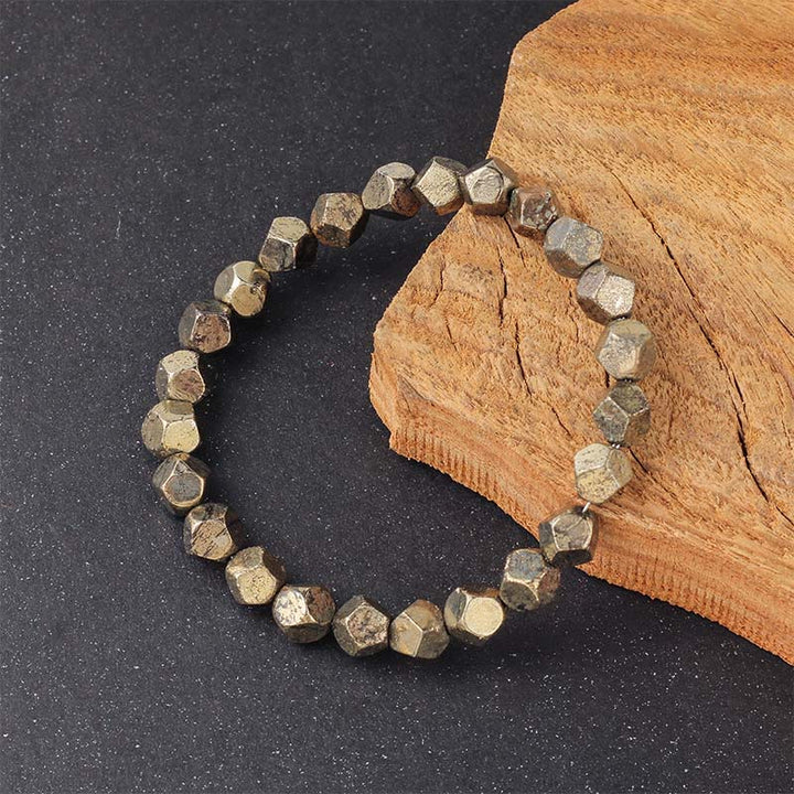 Bracelet de protection et de confiance en perles irrégulières de pyrite et Buddha Stones - image 4