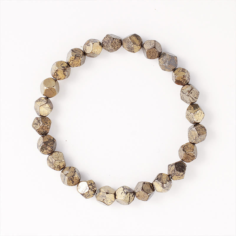 Bracelet de protection et de confiance en perles irrégulières de pyrite et Buddha Stones - image 8