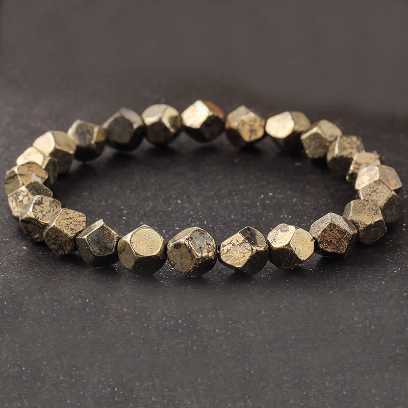 Bracelet de protection et de confiance en perles irrégulières de pyrite et Buddha Stones - image 1