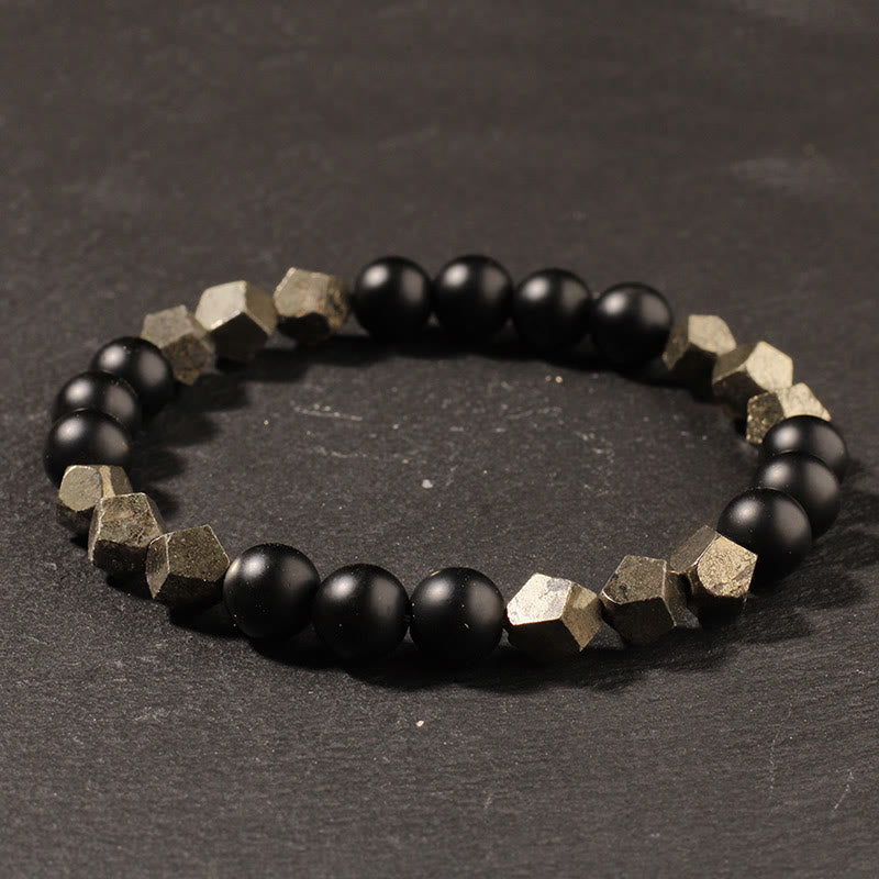 Bracelet d'équilibre et de confiance en pyrite givrée de Buddha Stones - image 2