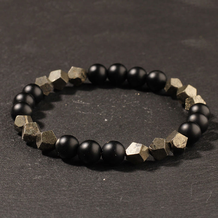 Bracelet d'équilibre et de confiance en pyrite givrée de Buddha Stones - image 2