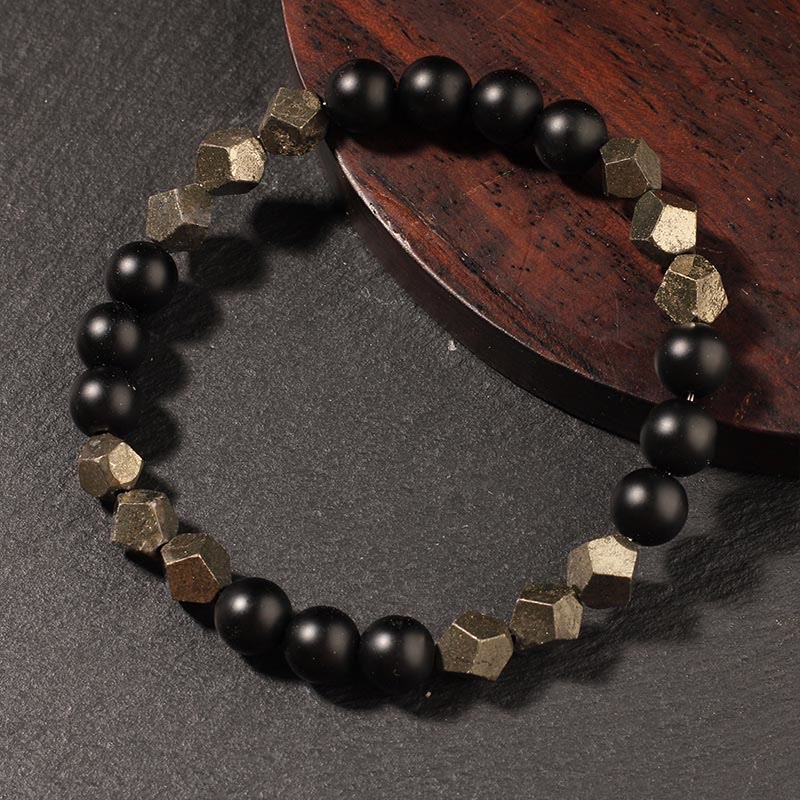 Bracelet d'équilibre et de confiance en pyrite givrée de Buddha Stones - image 1