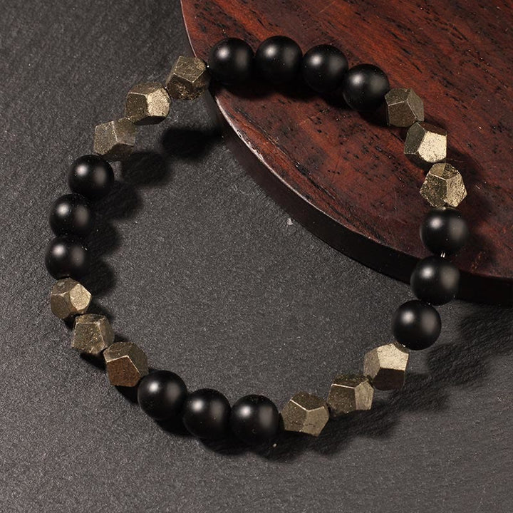 Bracelet d'équilibre et de confiance en pyrite givrée de Buddha Stones - image 1