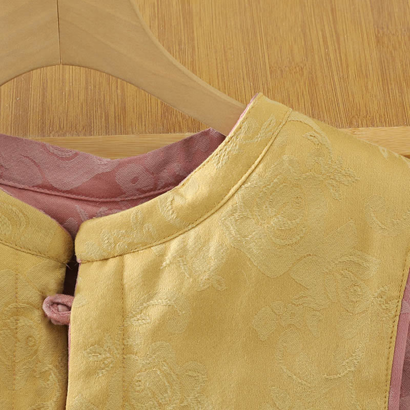 Gilet sans manches en coton pour femme, motif fleurs et Buddha Stones, fermeture à boutons brandebourg. - image 16