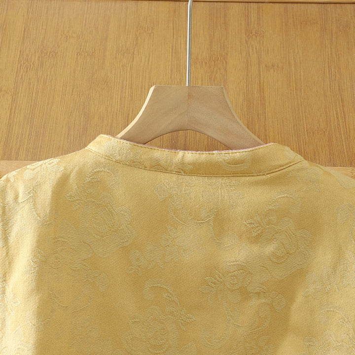 Gilet sans manches en coton pour femme, motif fleurs et Buddha Stones, fermeture à boutons brandebourg. - image 20