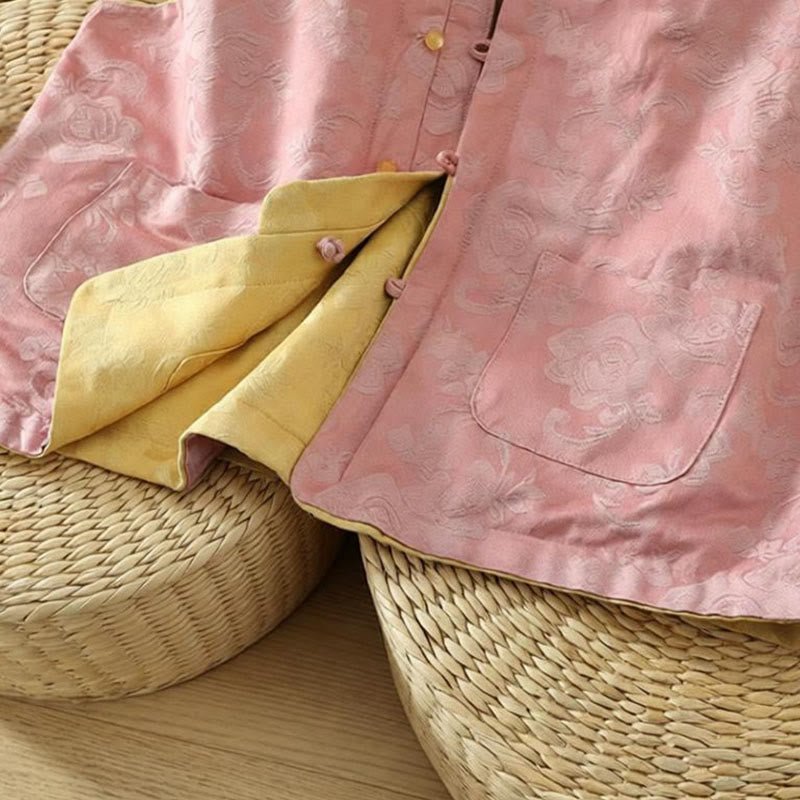 Gilet sans manches en coton pour femme, motif fleurs et Buddha Stones, fermeture à boutons brandebourg. - image 7