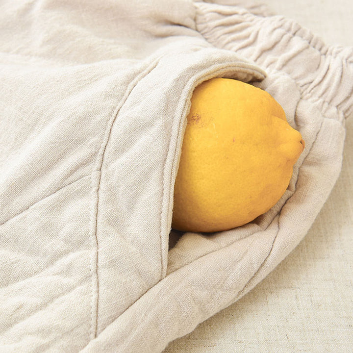 Pantalon femme en coton épais uni Buddha Stones, longueur 7-8, avec poches - image 9