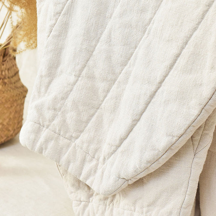 Pantalon femme en coton épais uni Buddha Stones, longueur 7-8, avec poches - image 10