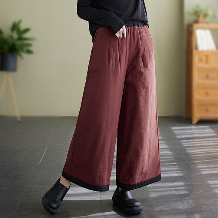 Pantalon large uni et décontracté pour femme, motif Buddha Stones , avec poches - image 18