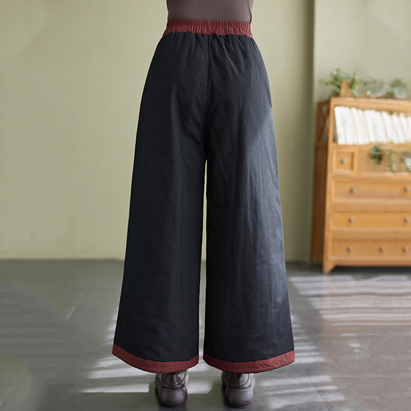 Pantalon large uni et décontracté pour femme, motif Buddha Stones , avec poches - image 1