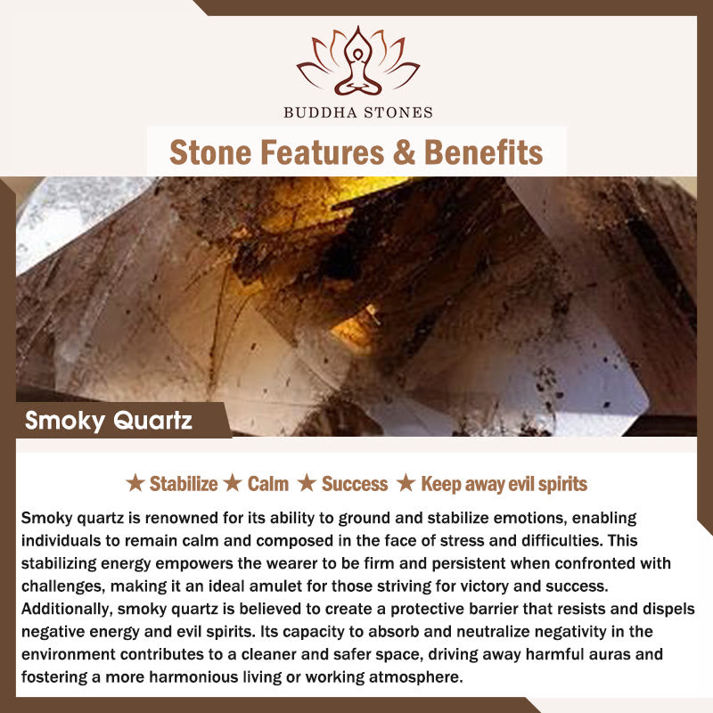 Collier pendentif en cristal rose, orbidine noire, quartz fumé, grenat, aigue-marine et quartz fraise, orné de Buddha Stones et symbole de force. - image 6