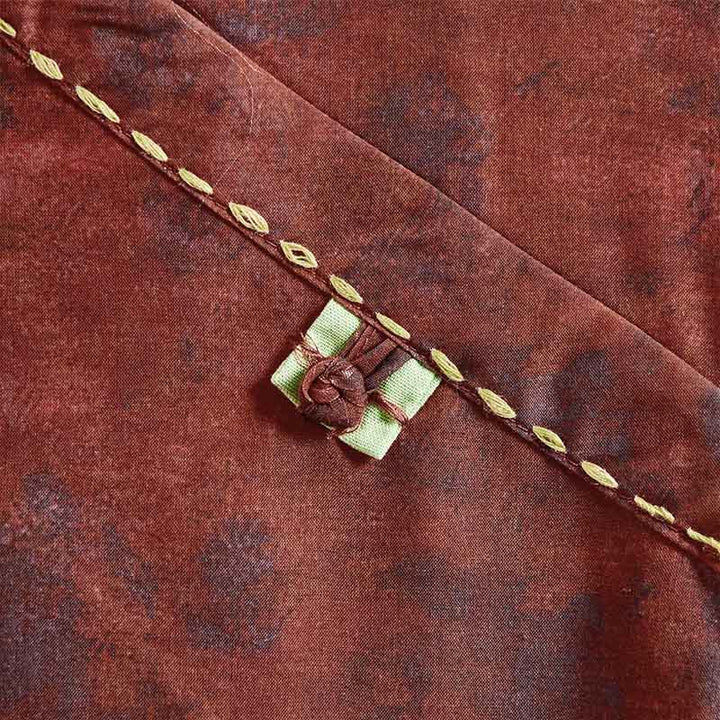 Chemise à manches longues pour femme, col en V, imprimé floral, motif Buddha Stones - image 16