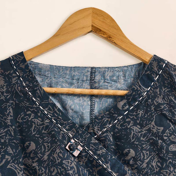 Chemise à manches longues pour femme, col en V, imprimé floral, motif Buddha Stones - image 21