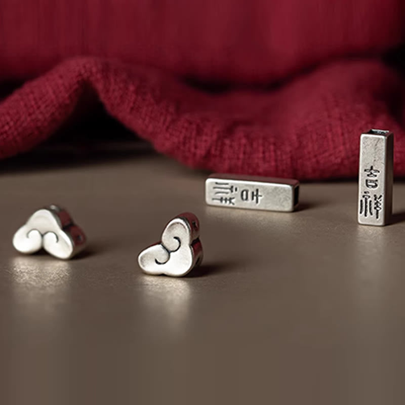 Bracelet en argent sterling 925 avec boucle de la paix et cordon tressé en cinabre et Buddha Stones - image 18