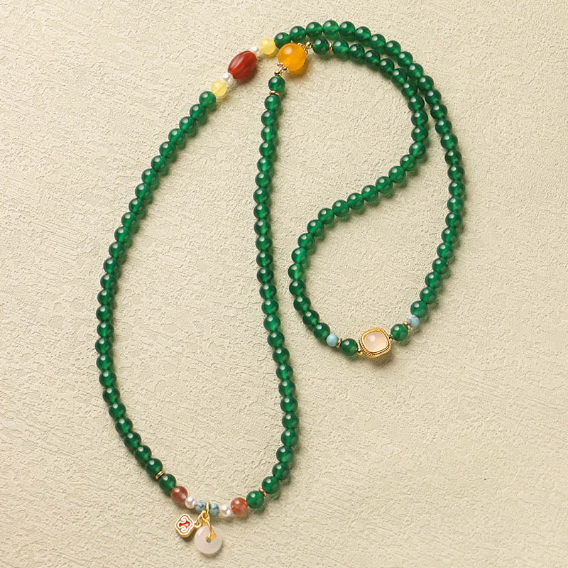 Mala tibétain en Buddha Stones, boucle de paix en agate verte, soutien énergétique - image 3